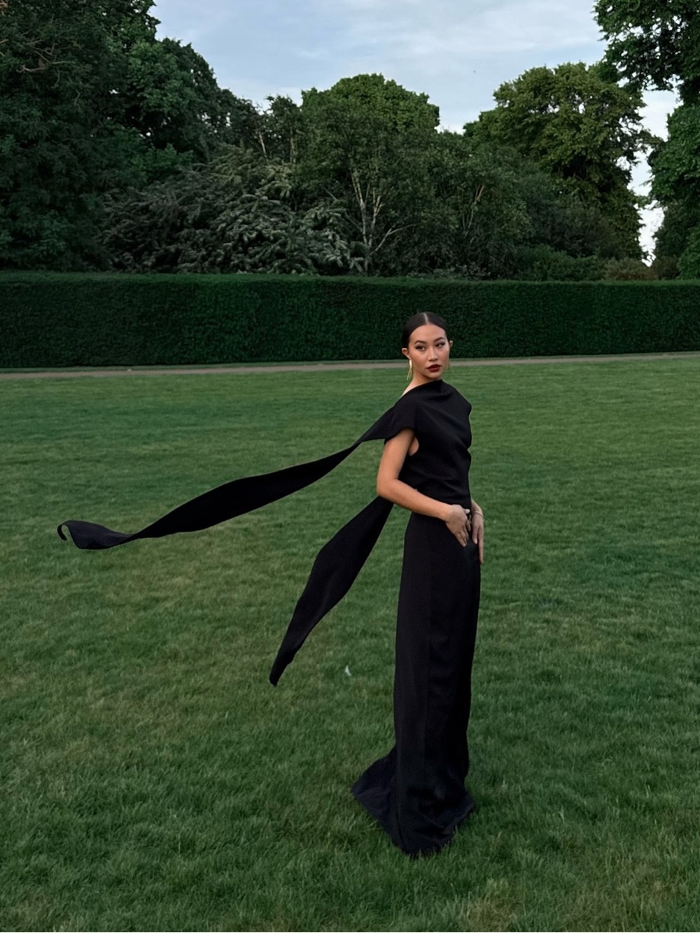 Ultimate Muse Drape Maxi Dress - Black - Size M